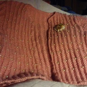 Pink Beaded Crocheted Sweater